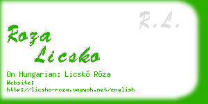 roza licsko business card